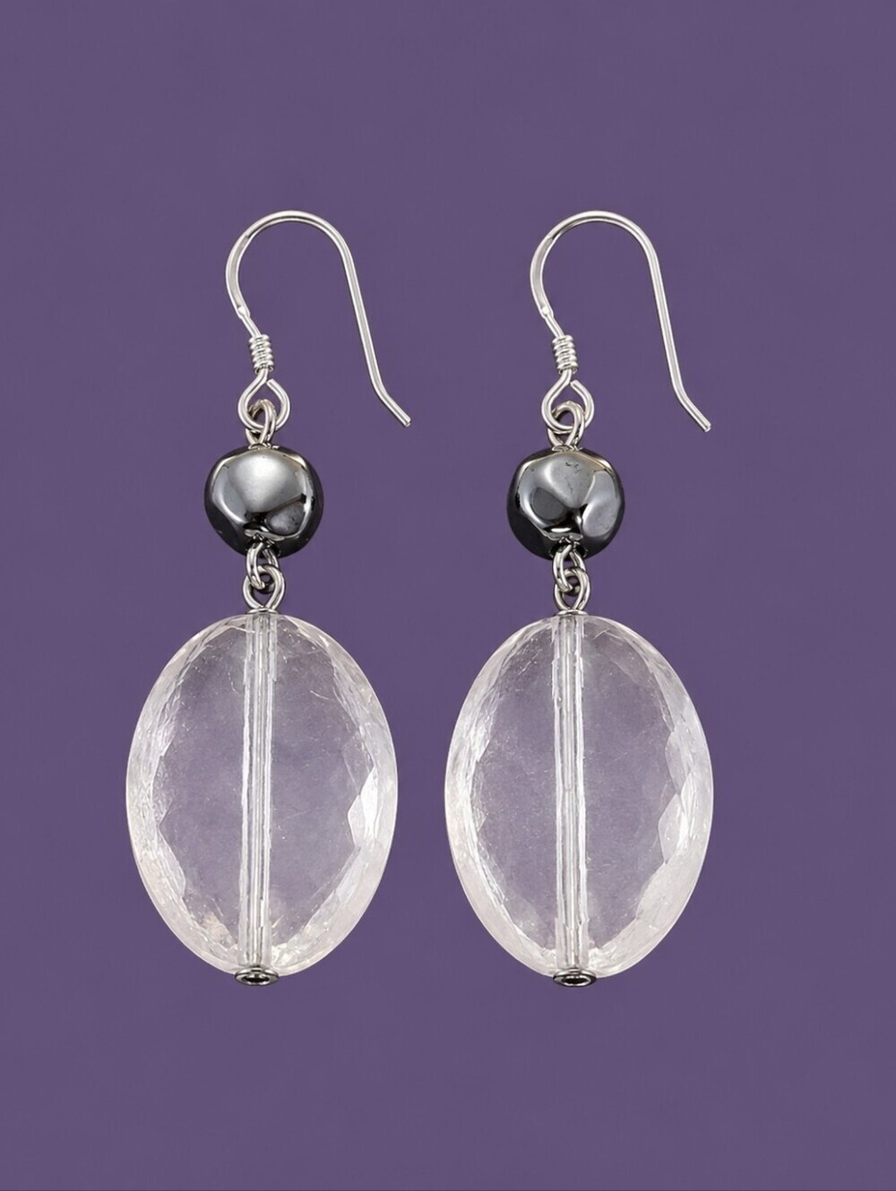 3/$30 HANDMADE Acrylic Clear Beaded Sterling Dangle Hook Earrings